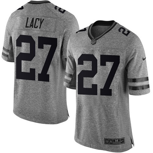 Men's Limited Eddie Lacy Nike Jersey Gray - #27 Gridiron NFL Green Bay Packers